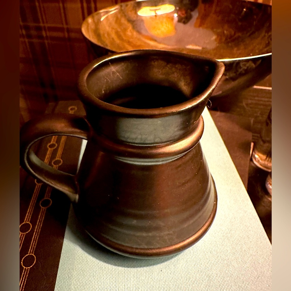 Prinknash Abbey Pottery Vase Jar Pitcher 3” Gunmetal Gray Made in England Rare